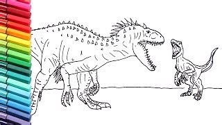 How To Draw The Indominus Rex VS Blue Drawing Jurassi Doovi