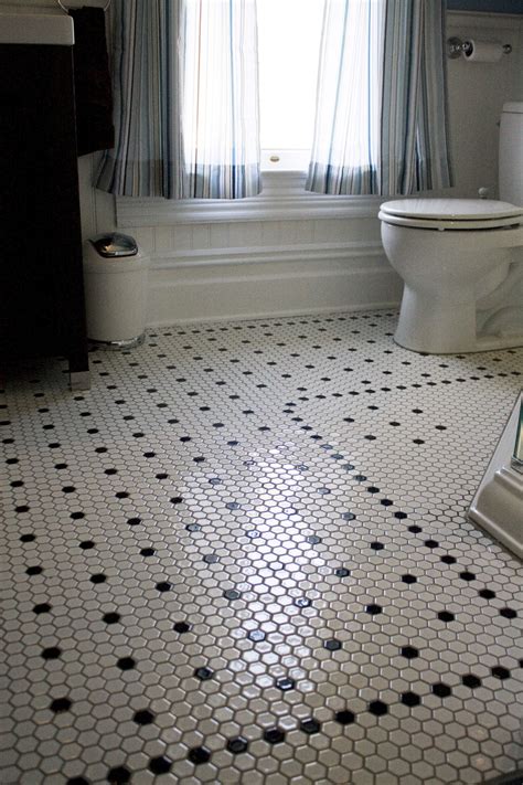 Hexagon Mosaic Bathroom Floor Tiles