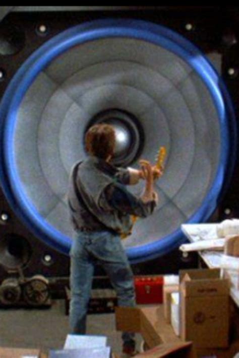 Marty Mcfly Plugging His Guitar Into Docs Huge Amplifier