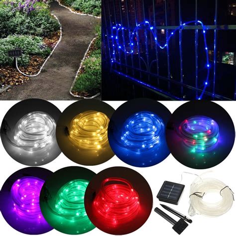 solar string lights outdoor updated 50 led solar rope lights outdoor waterproof fairy lights 8