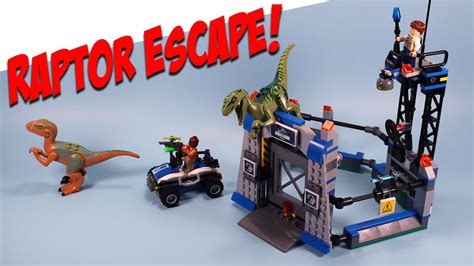 Jurassic World Lego Raptor Escape Build Playset Charlie And Echo Review Youtube
