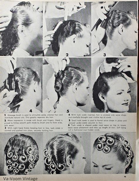 6 Pin Curl Setting And Styling Patterns From The 1950s Va Voom
