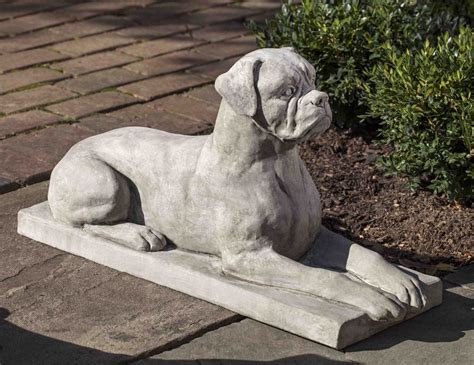 Boxer Dog Cast Stone Garden Statue
