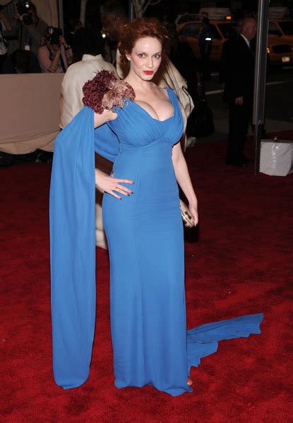 Christina Hendricks Breast Christina Hendricks In Blue Dress And