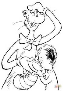 Cat in the Hat and the Boy coloring page | Free Printable Coloring Pages