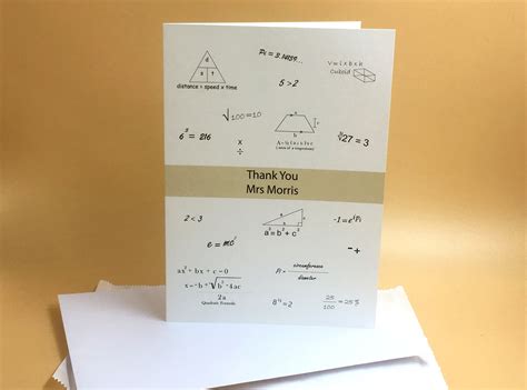 Math Teacher Card Maths Teacher Thank You Personalised Etsy UK