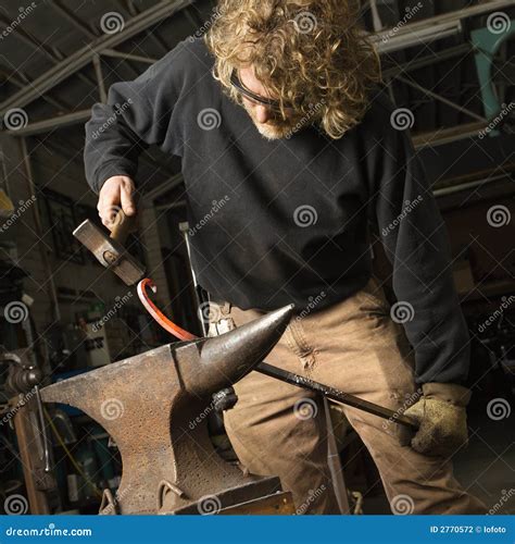 Metalsmith Shaping Metal Stock Photo Image Of Indoors 2770572
