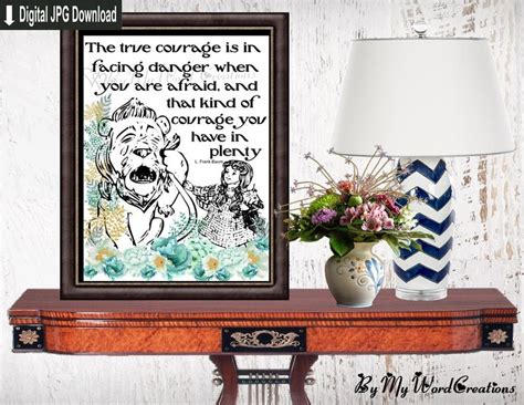 Wizard Of Oz Art Cowardly Lion Quote Wizard Of Oz Quote Etsy