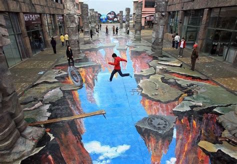 3d Street Art 14 Eye Popping Optical Illusions Created In Chalk