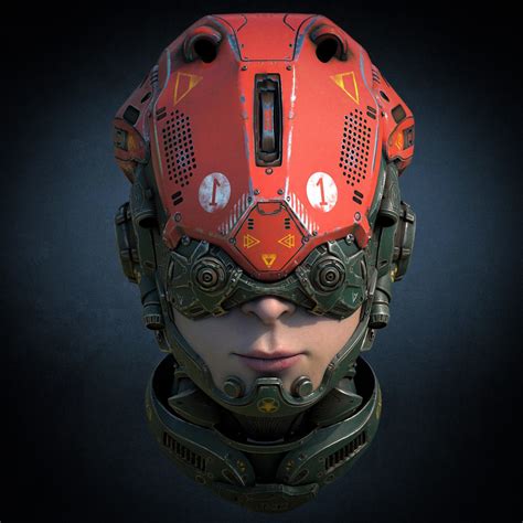 A Close Up Of A Person Wearing A Helmet With Buttons On The Front And Side