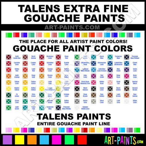 Talens Extra Fine Gouache Paint Colors Talens Extra Fine Paint Colors