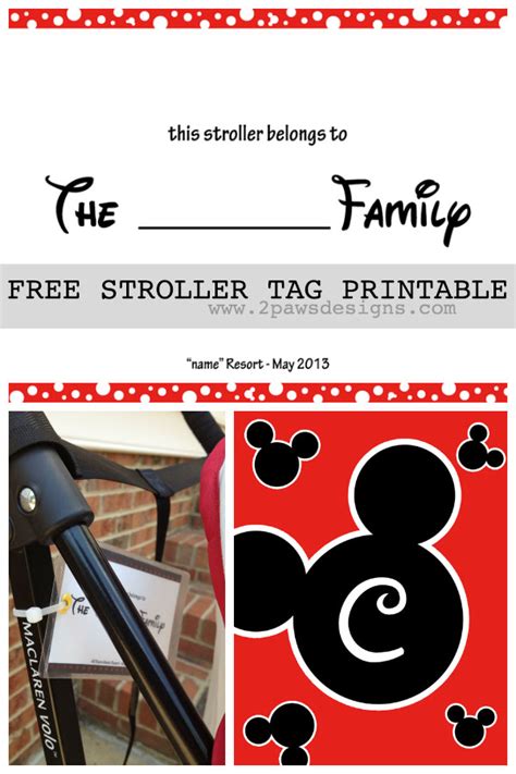 Free Printable Disney Stroller Tag