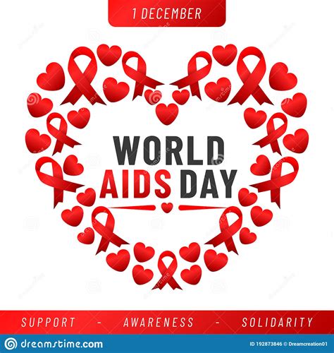 World Aids Day Poster Aids Awareness Red Ribbon Stock Vector