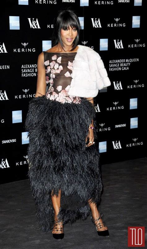 Naomi Campbell At Alexander Mcqueen Savage Beauty Exhibition Private