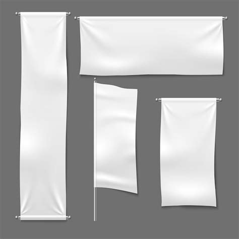 Flag And Hanging Banners White Advertising Blank Textile Banner Fabric