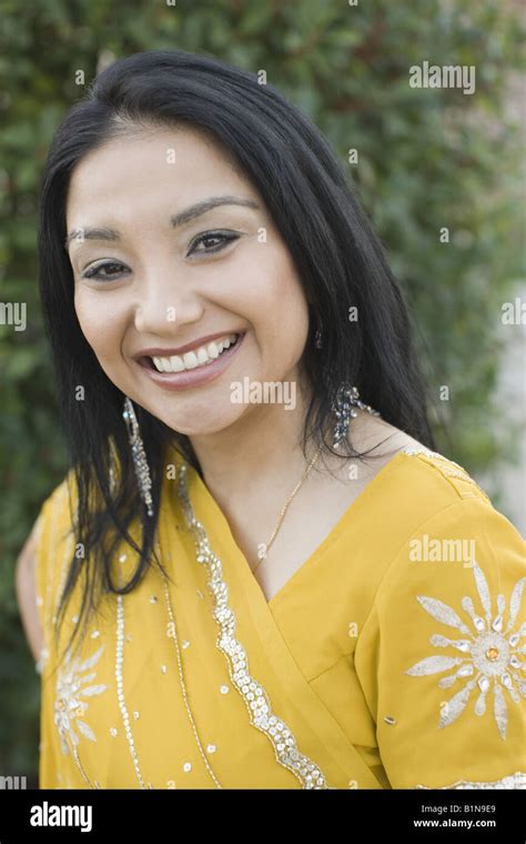 Portrait Of A Young Woman Smiling Stock Photo Alamy
