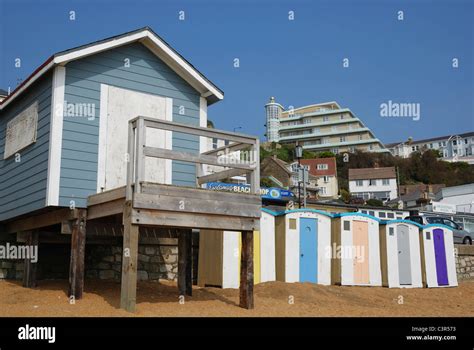 Changing Huts On The Beach Front At Ventnor Isle Of Wight Hampshire