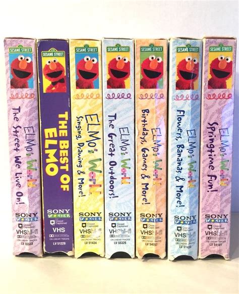 Sesame Street Elmo World Vhs Lot