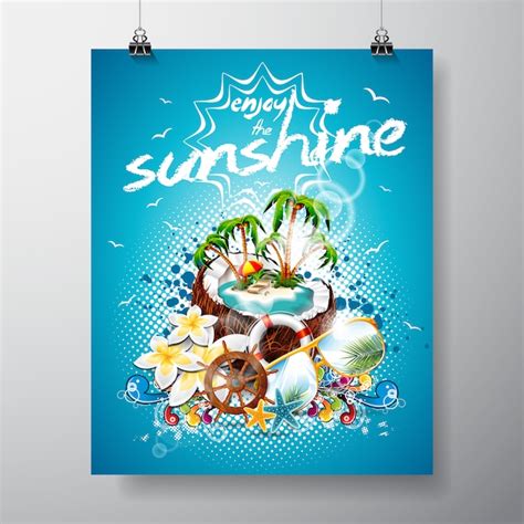 Summer Poster Design Vector Free Download