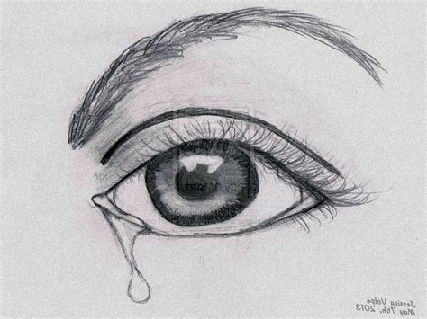 Tear Drawing Step By Step Crying Eyes Drawing Easy