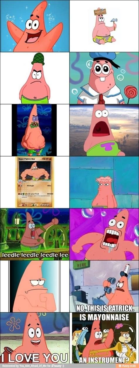 The Many Faces Of Patrick Star Funny Spongebob Memes