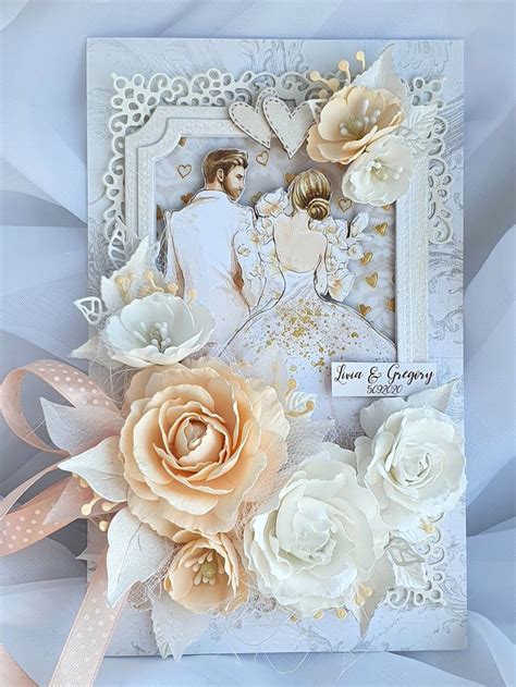 Https Etsy Com Pl Listing Elegant Handmade Wedding Card Ref Shop Home Active