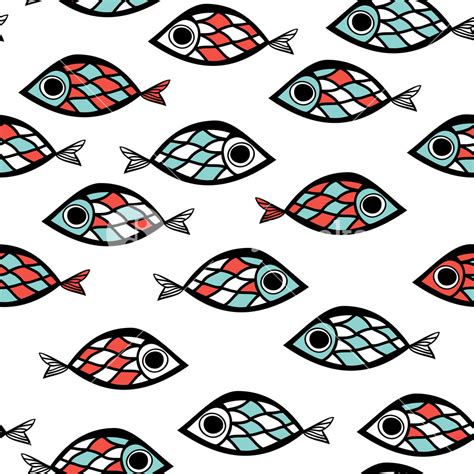 Fish Pattern In Abstract Style Royalty Free Stock Image Storyblocks