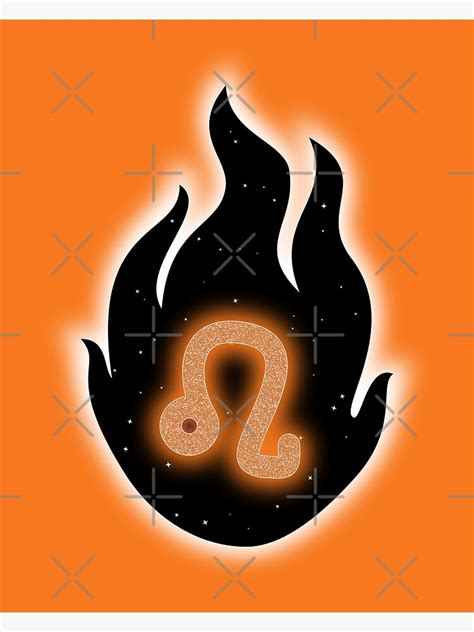 Zodiac Leo Fire Sign Poster For Sale By Hikaritfa Redbubble