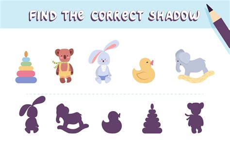 Find The Correct Shadow Cute Nursery Toys Educational Game For Kids