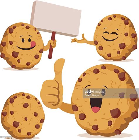 You can download (400x400) christmas cookie vector. Chocolate Chip Cookie Cartoon Set C High-Res Vector ...