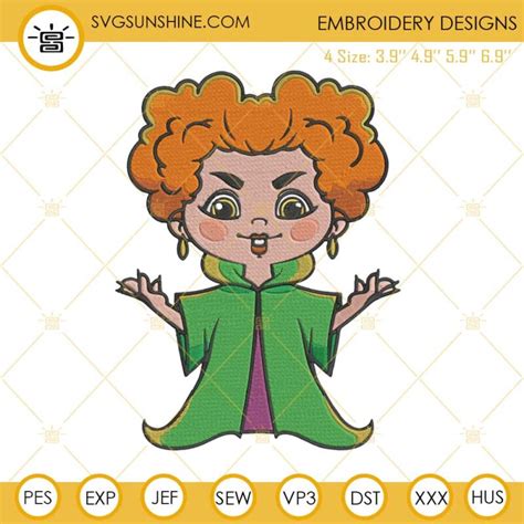 Winifred Sanderson Hocus Pocus Embroidery Design File