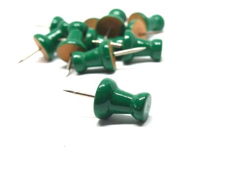 Push Pins Green Push Pin Desk Accessories Map Tack Pin Etsy