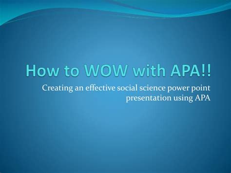 Apa Format Powerpoint Template