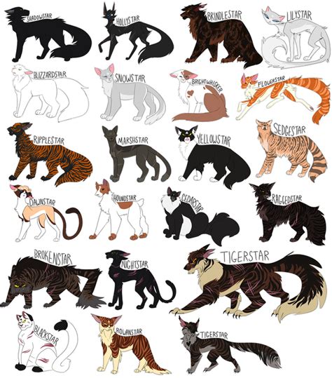 Every Shadowclan Leader Ever By Draikinator On Deviantart Warrior