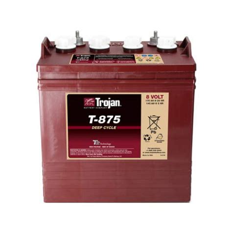 Trojan 8 Volt Golf Cart Batteries T 875 170ah Flooded Lead Acid Gc2