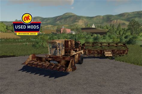 Mod Network Used Sk10 Potop Harvester With Headers And Trailer Rusty
