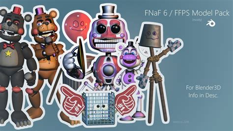 Fnaf6ffps Model Pack Release Blender3d Download Rfivenightsatfreddys