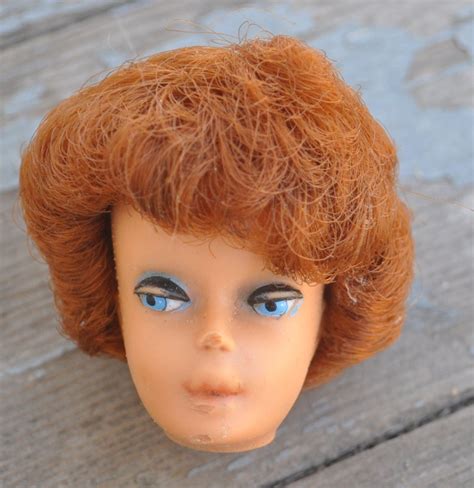 Vintage Titian Bubblecut Barbie Head Redhead Tlc For Ooak Etsy Missing Hair Vintage Barbie