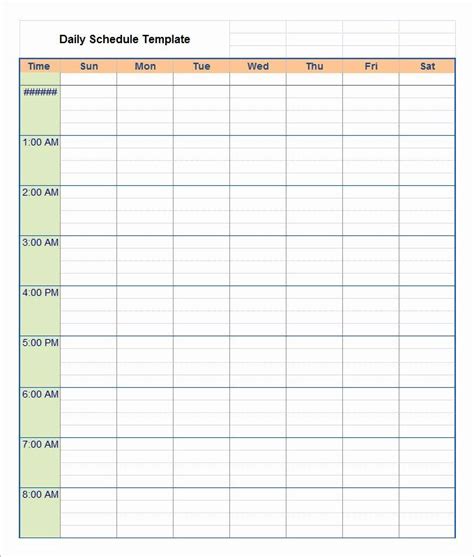 Free Weekly Work Schedule Template Inspirational Daily Schedule