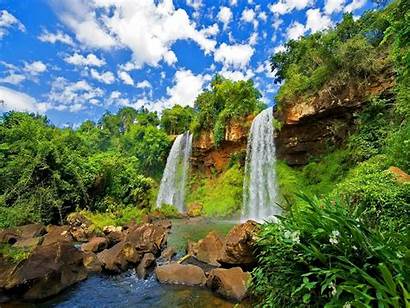 Terjun Waterfall Double Wallpapers Wasserfall Iguazu Doppel