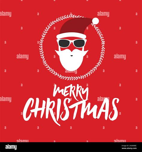 Hipster Santa Claus Greeting Card Or Invitation On Christmas New Year