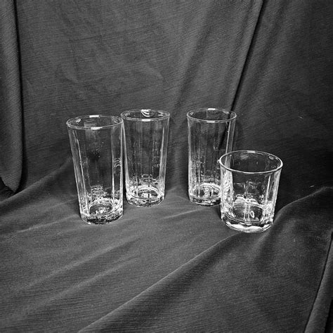 Paneled Clear Drinking Glasses Vintage Anchor Hocking Reflections Glasses Etsy