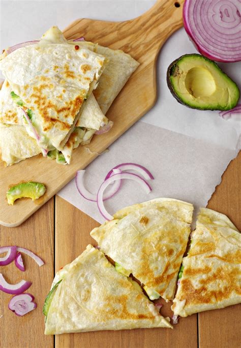 Hummus Avocado And Cheese Quesadillas The Forked Spoon