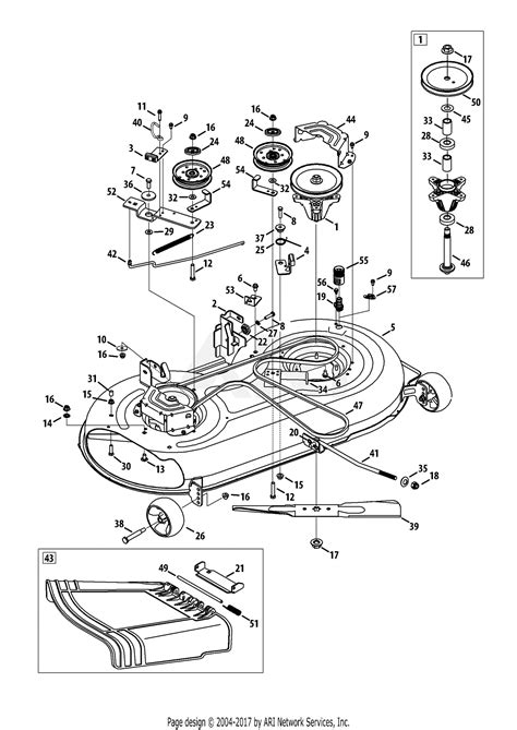 Mtd 13w2775s031 Lt4200 2014 Parts Diagram For Mower Deck 42 Inch