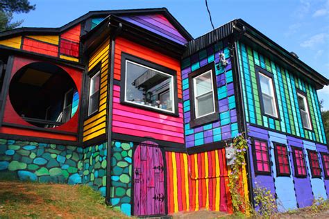 Rainbow Colored House In The Woods T Ideas Creative Spotting