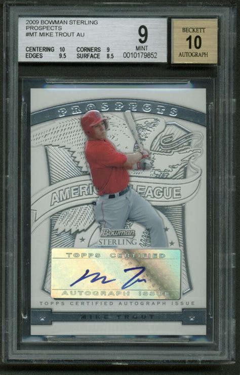 Lot Detail Mike Trout Signed 2009 Bowman Sterling Rookie Card Bgs 9 W