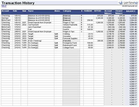 Free Money Management Template For Excel