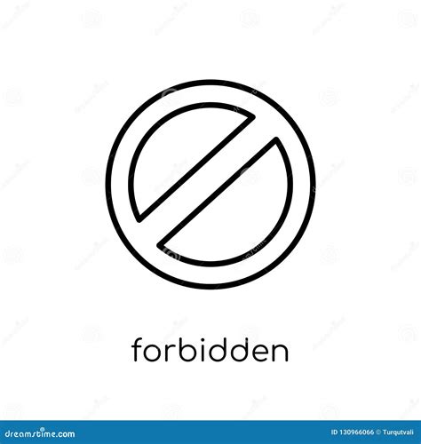Forbidden Sign Icon Trendy Modern Flat Linear Vector Forbidden Stock