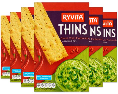 Ryvita Sweet Chilli Thins Dipping Snacking Sharing Fibre