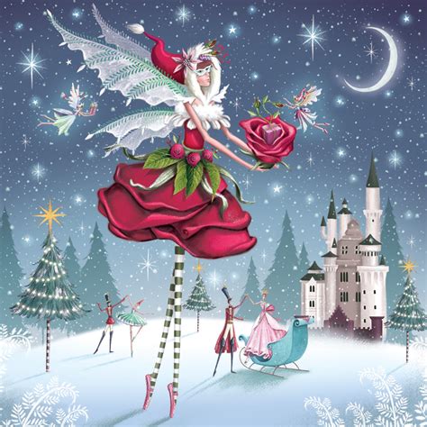 The Rose Fairy Christmas Card Pack Of 5 Fairy Rose And Xmas